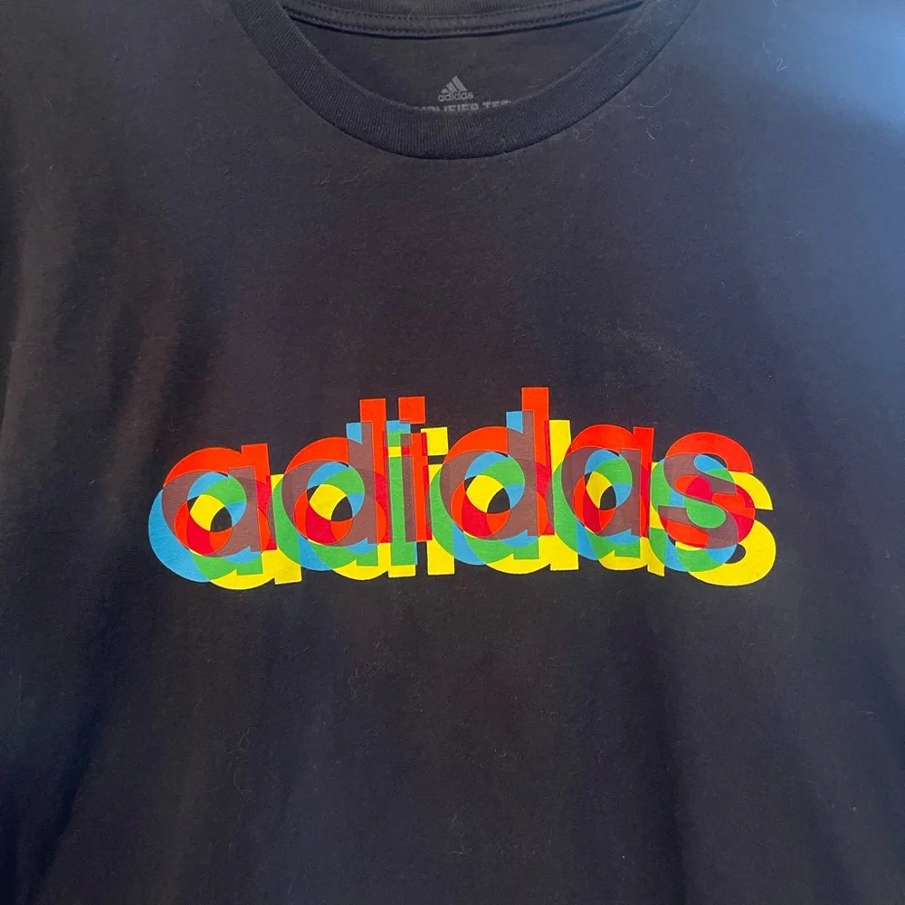 Adidas Amplifiers Tee with Multicolored Logo
